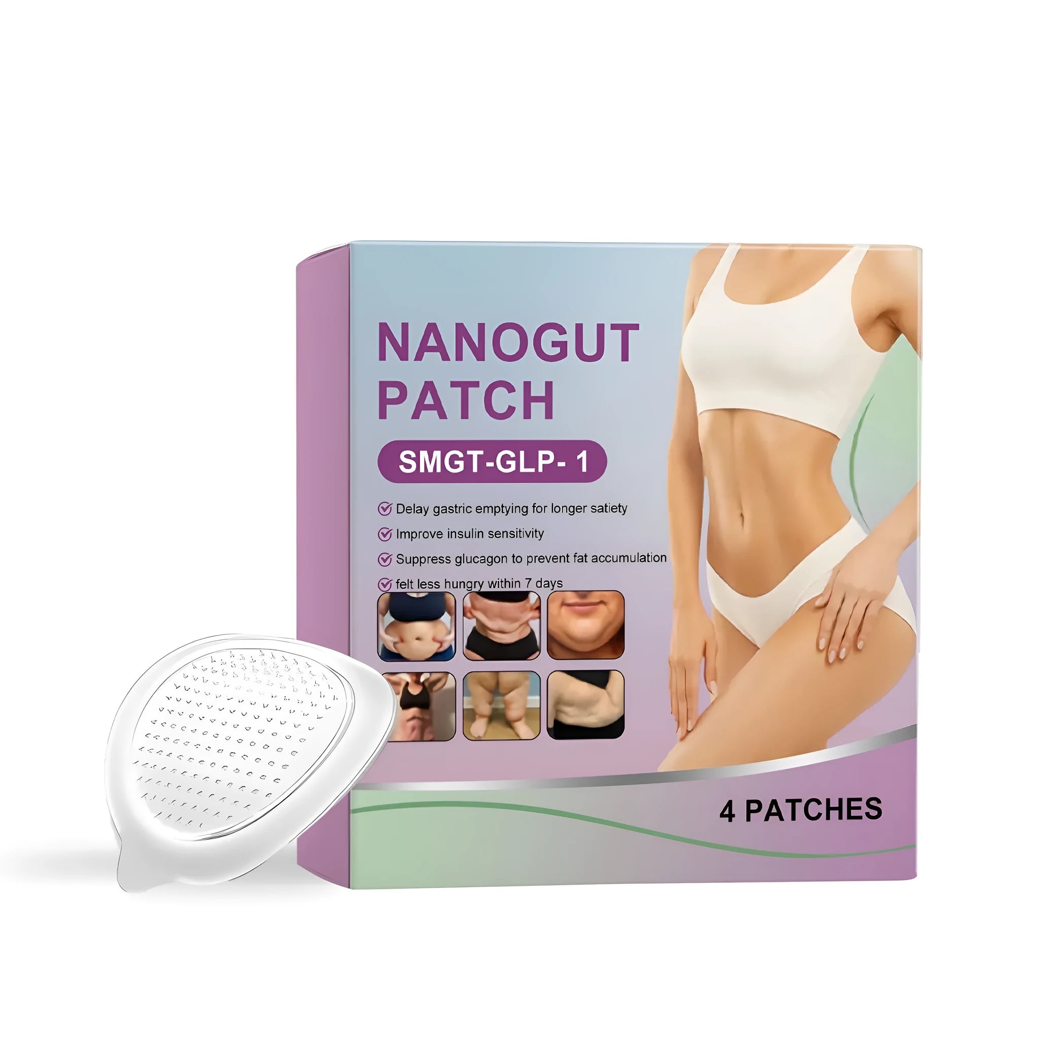 Appetite control microneedle patch set of 4 with acetyl hexapeptide transdermal weight management formula