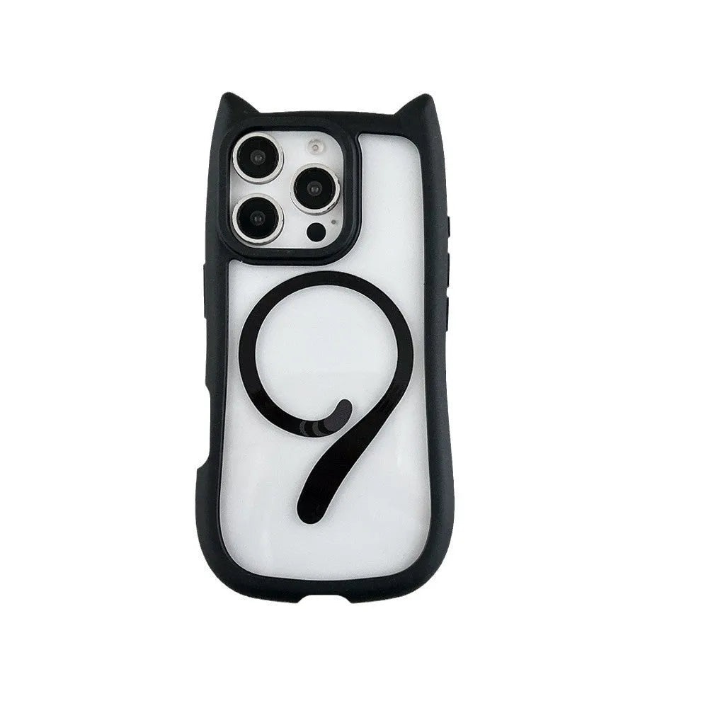 Acrylic TPU transparent phone case with magnetic suction for iPhone, RW colour options, shockproof design