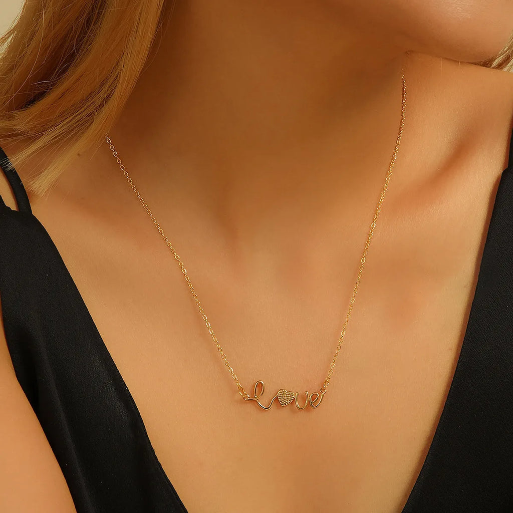 Gold plated copper infinity symbol pendant necklace with sparkling diamond inlay and gold fine chain