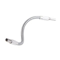 Silver metal flexible shaft for cordless drill with 6.35mm shank, shown coiled to demonstrate flexibility.