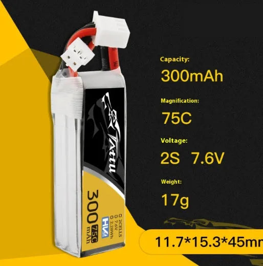 Tattu 450mAh 75C 14.8V soft bag lithium battery with XT30 connector for FPV drone