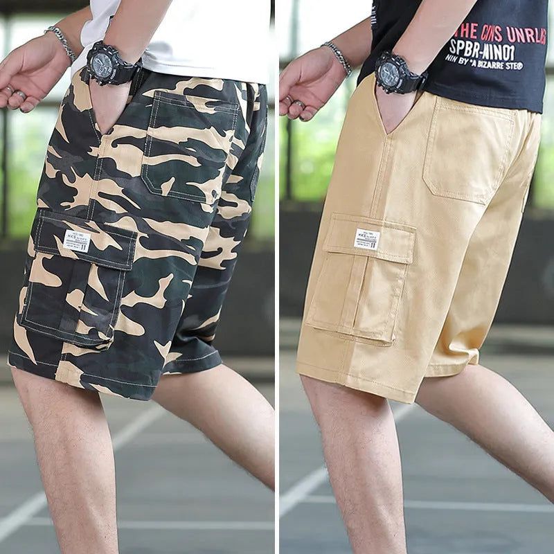 Men's loose sports casual trousers with giraffe pattern gradient in army green colour