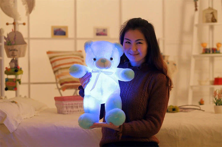 Illuminating Plush Teddy Bear with LED light display in various colors