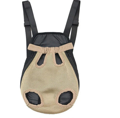 A portable dog carrier backpack featuring breathable mesh design, adjustable straps, and cushioned back panel for comfortable pet transport.