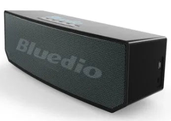 Black Bs-6 cloud smart speaker showing compact design with micro-USB port