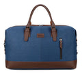 Canvas travel bag for men, square vertical shape in light grey, with shoulder strap and zipper closure
