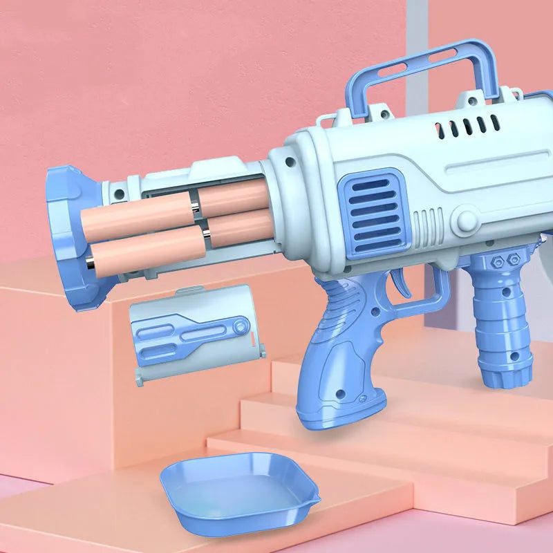 32 holes bazooka bubble machine electric children's toy bubble gun in cherry pink or sky blue