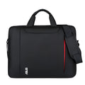 Black polyester laptop bag for 15-inch and 15.6-inch ASUS computers with shoulder strap and multiple pockets.