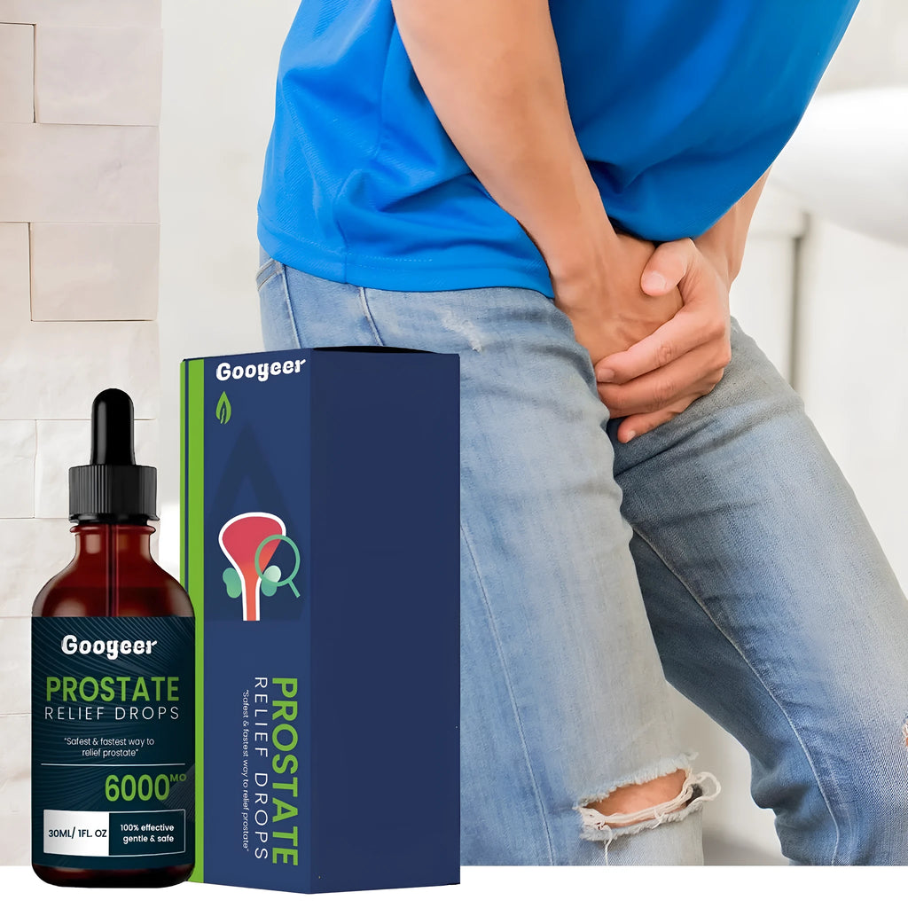 30ml bottle of men's discomfort relief massage oil with nursing drops for precise application