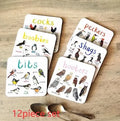 Square bird pun coasters, PVC drink mats 10x10x0.35 cm, 6 or 12 piece set with bird charts.
