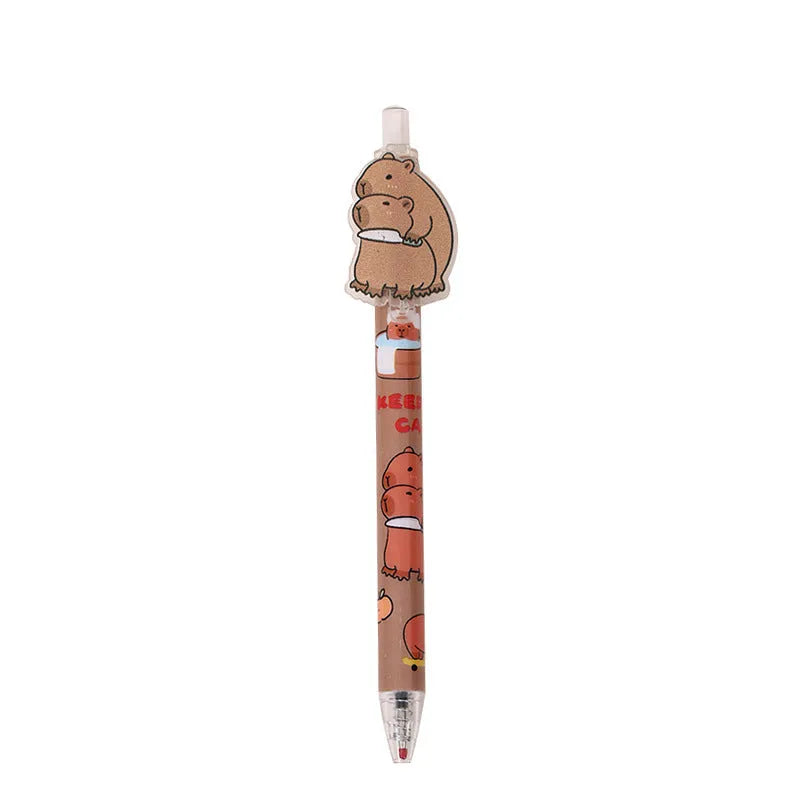 Cartoon bear design gel pressing pen set containing 48 pens with carbon black ink