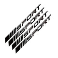 Hollow sports design car rim sticker in red, black, or white for wheels and handles.
