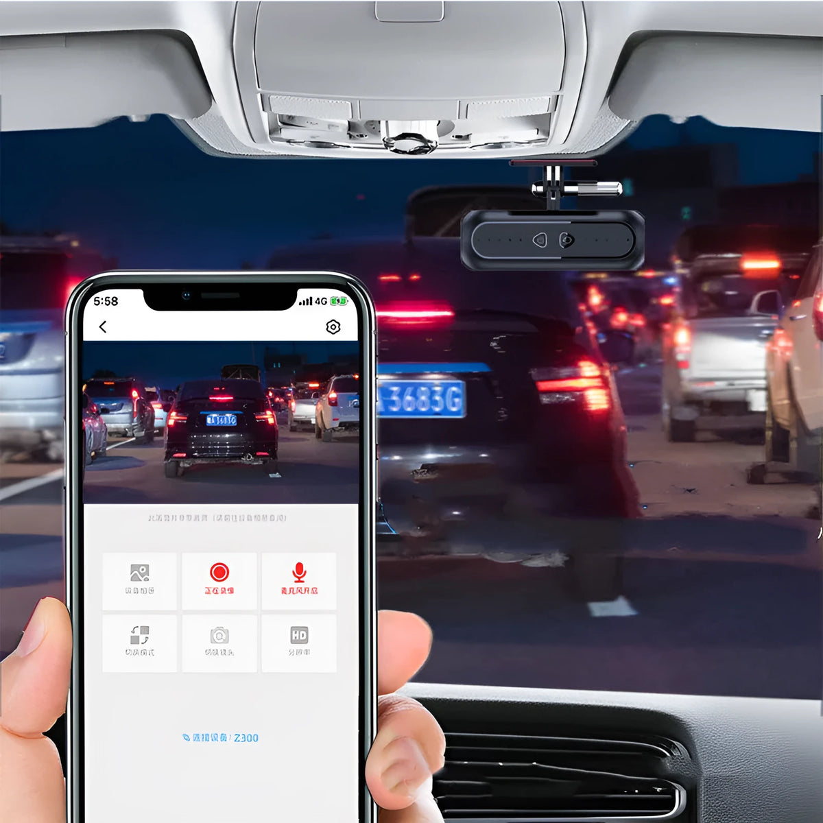 Mini WiFi dash cam 1080P HD night vision driving recorder with 120-degree lens for car safety