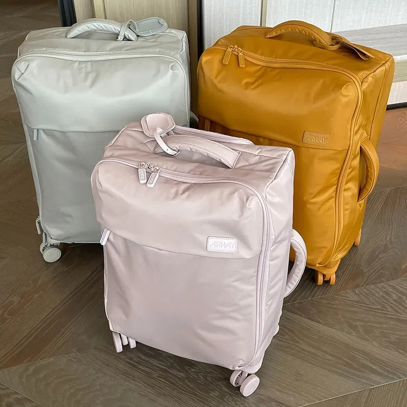Bluestone green 20-inch waterproof Oxford cloth suitcase with universal wheels