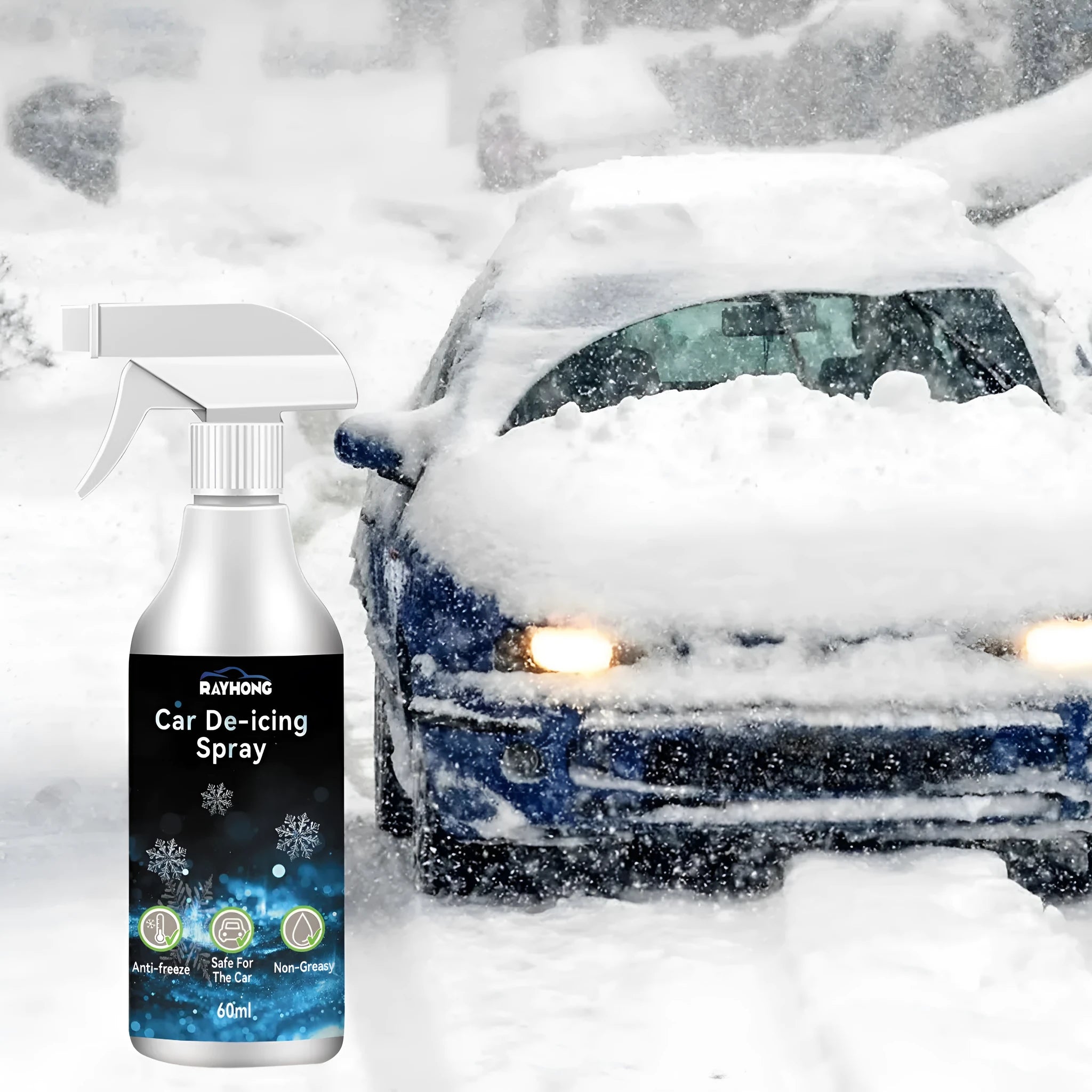 60ml car window deicing spray bottle for winter windscreen ice removal