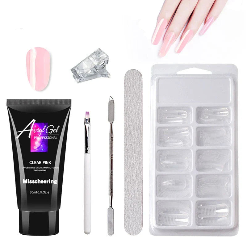 Portable and durable gel nail art kit with professional-grade UV/LED lamp and comprehensive manicure tool set for salon-quality results at home