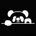 Peeking panda design vinyl car sticker decal on a vehicle door.