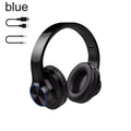 A11 wireless Bluetooth headset in blue or white colour with head-mounted design and bilateral stereo sound