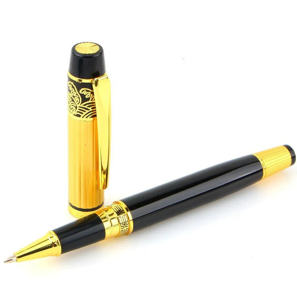 Black patterned orb metal fountain pen with iridium nib and 901 specification.