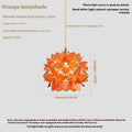 Stained glass hanging chandelier with copper lamp head in one of five colour options