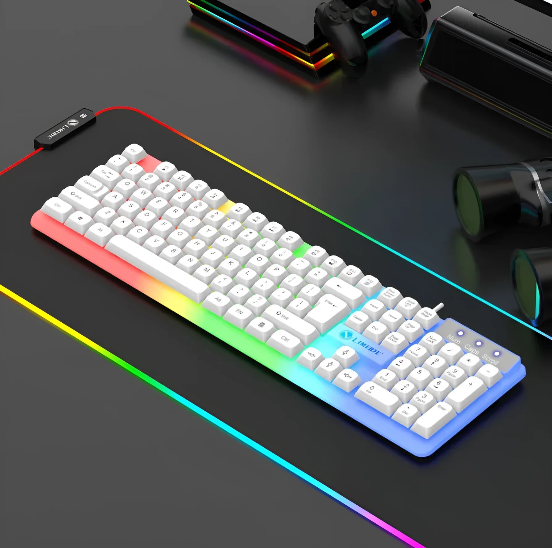 TX35 mechanical feeling USB computer keyboard in white with 1.5 metre cable