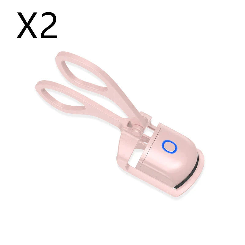 Premium rechargeable heated eyelash curler with dual temperature settings for creating long-lasting, natural-looking curled lashes