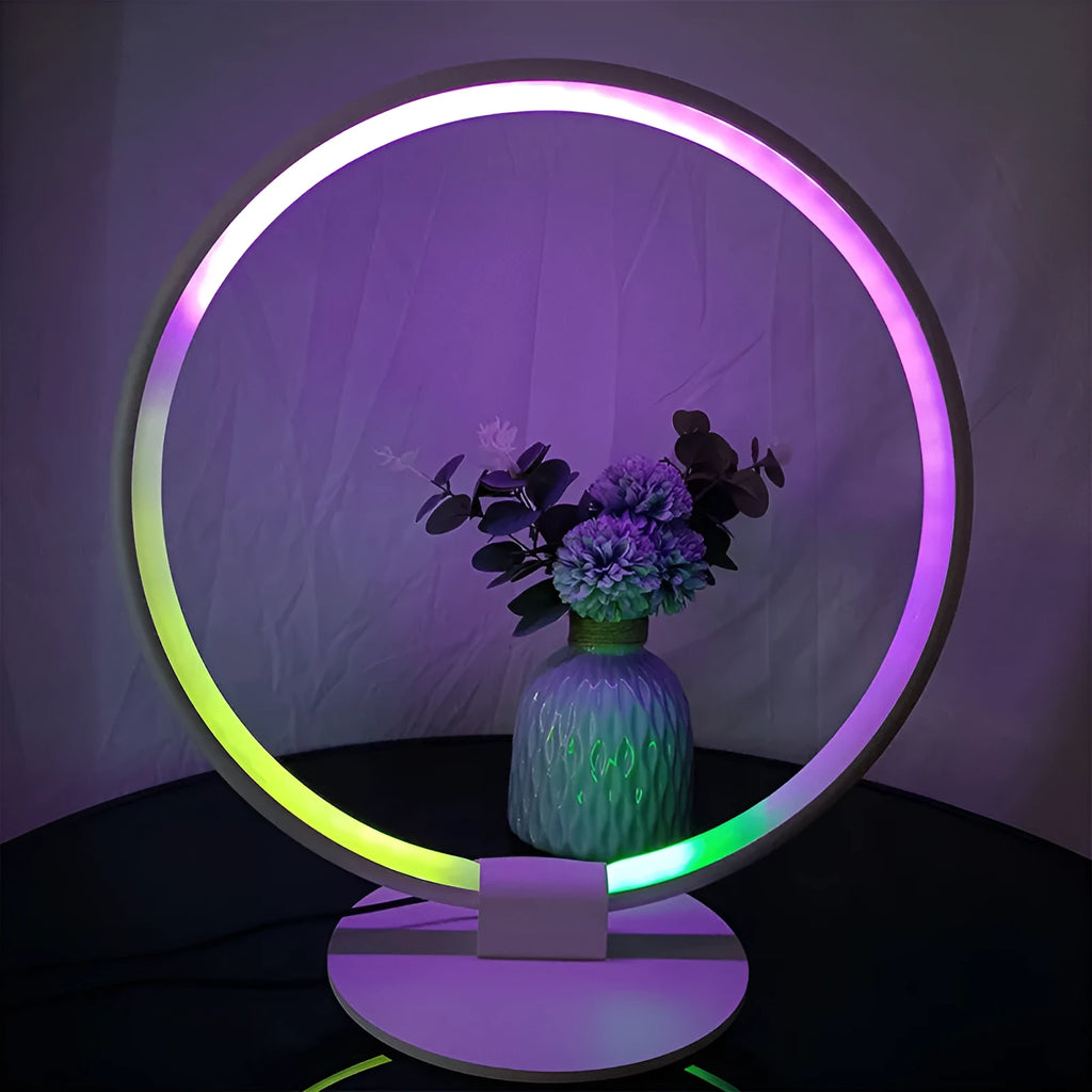 Retro creative LED bedside table lamp in black with RGB colour and warm light options, 40x40x20cm