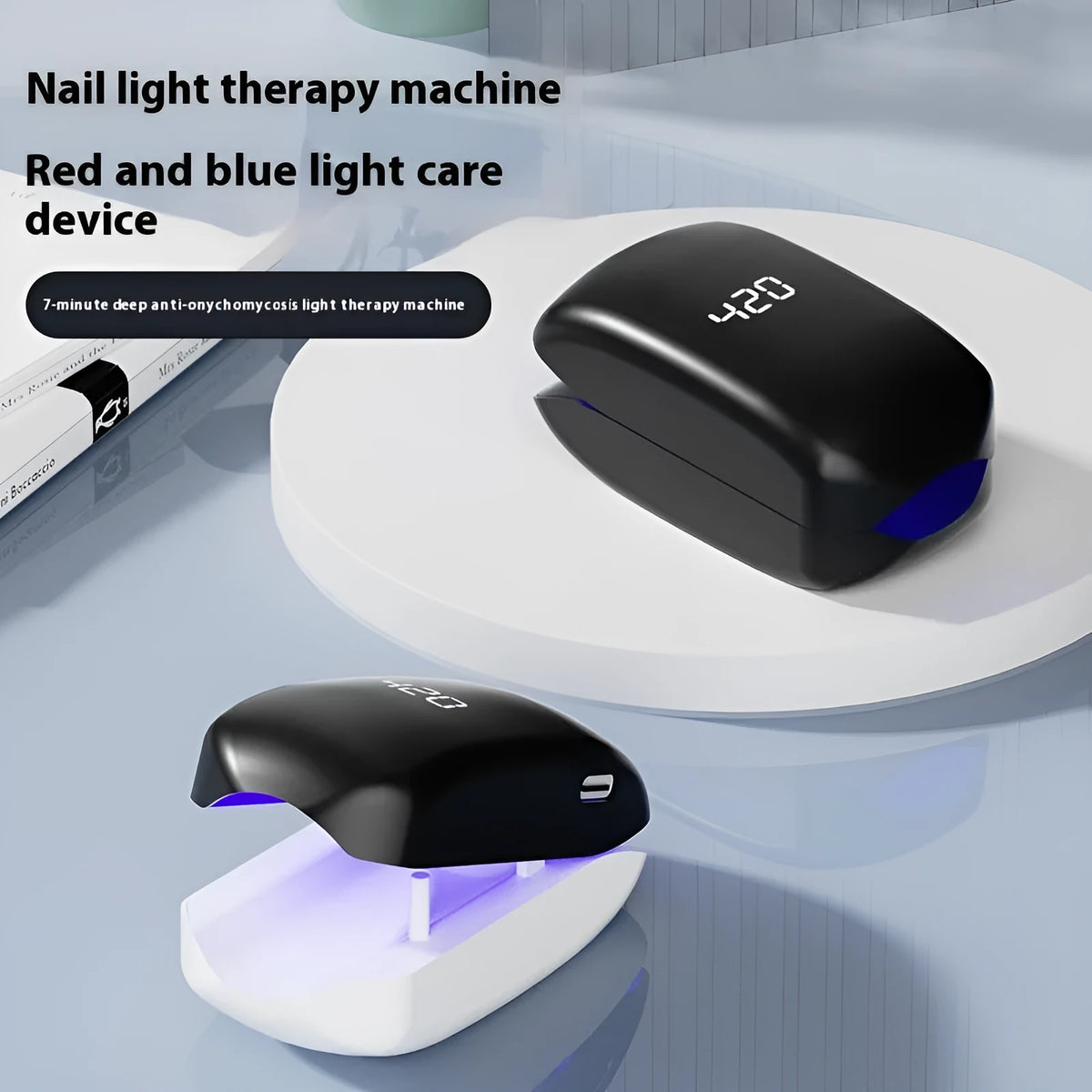 White UV laser light device for auxiliary onychomycosis care with quick-drying UV lamp function