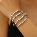 Retro hollow skull paw bracelet for women in antique bronze finish