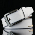 Men's retro pattern pin buckle belt in imitation leather with alloy buckle, 110cm length