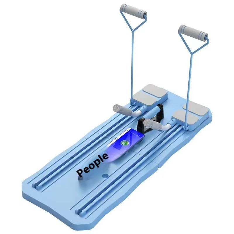 Multi-functional fitness board abdominal wheel equipment in blue colour for home workouts