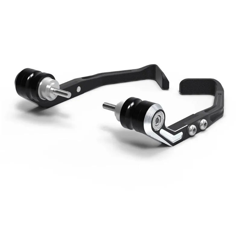 Black CNC machined brake lever guard for Honda CBR650 motorcycle on brake horn bar
