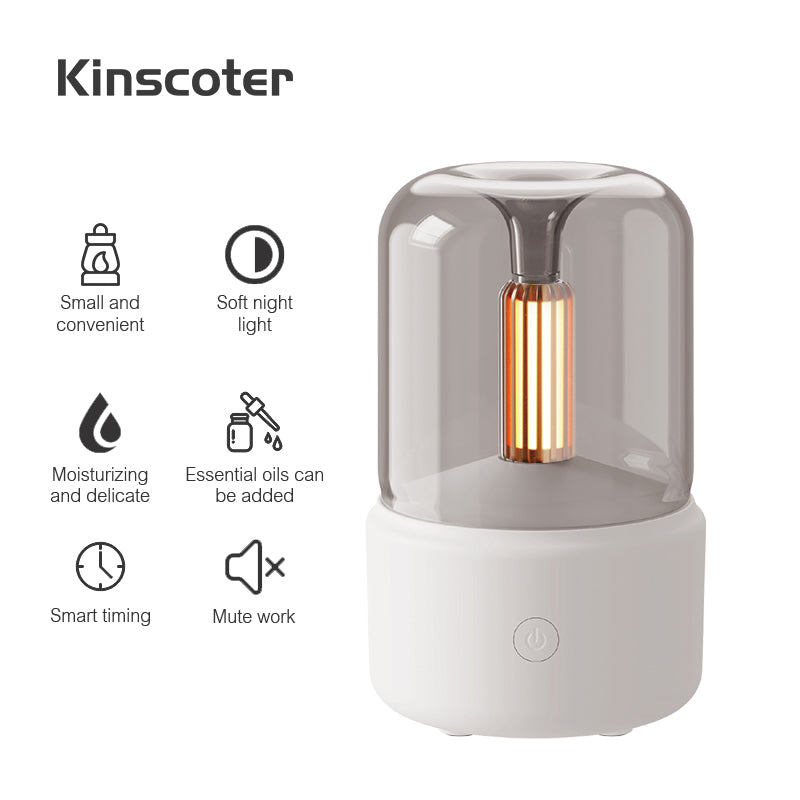 Creative Candle Light Aromatherapy Diffuser - Ambient USB Plug-in Humidifier & Essential Oil Burner for Bedroom