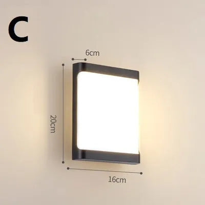 Waterproof outdoor wall light with PC lampshade, LED, 220V, 200x160mm, available in warm and white light
