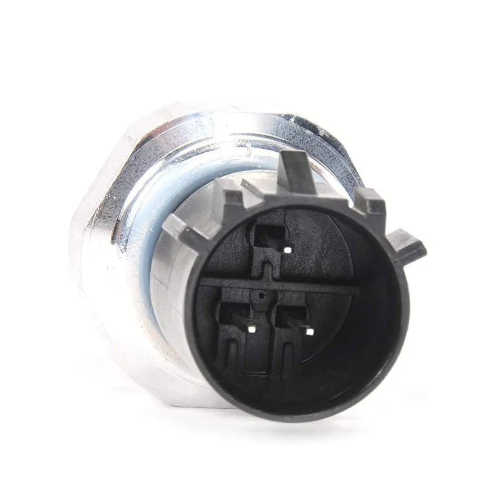 Silver automobile fuel pressure sensor with Type 0 connector for car fuel system diagnostics
