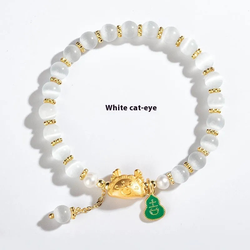 Handcrafted natural agate bracelet with 8mm diamond-shaped beads in one of five colour options.