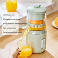 Fresh green and simple white portable wireless electric juicer with USB charging cable