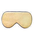 Double-sided mulberry silk sleep eye mask with embroidered pattern in champagne colour