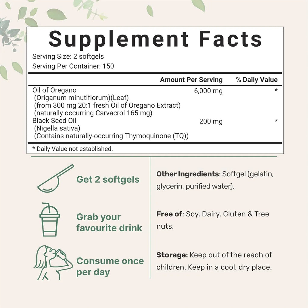 Butter Black Seed Oil Soft Capsules bottle showing 180 or 300 tablet options