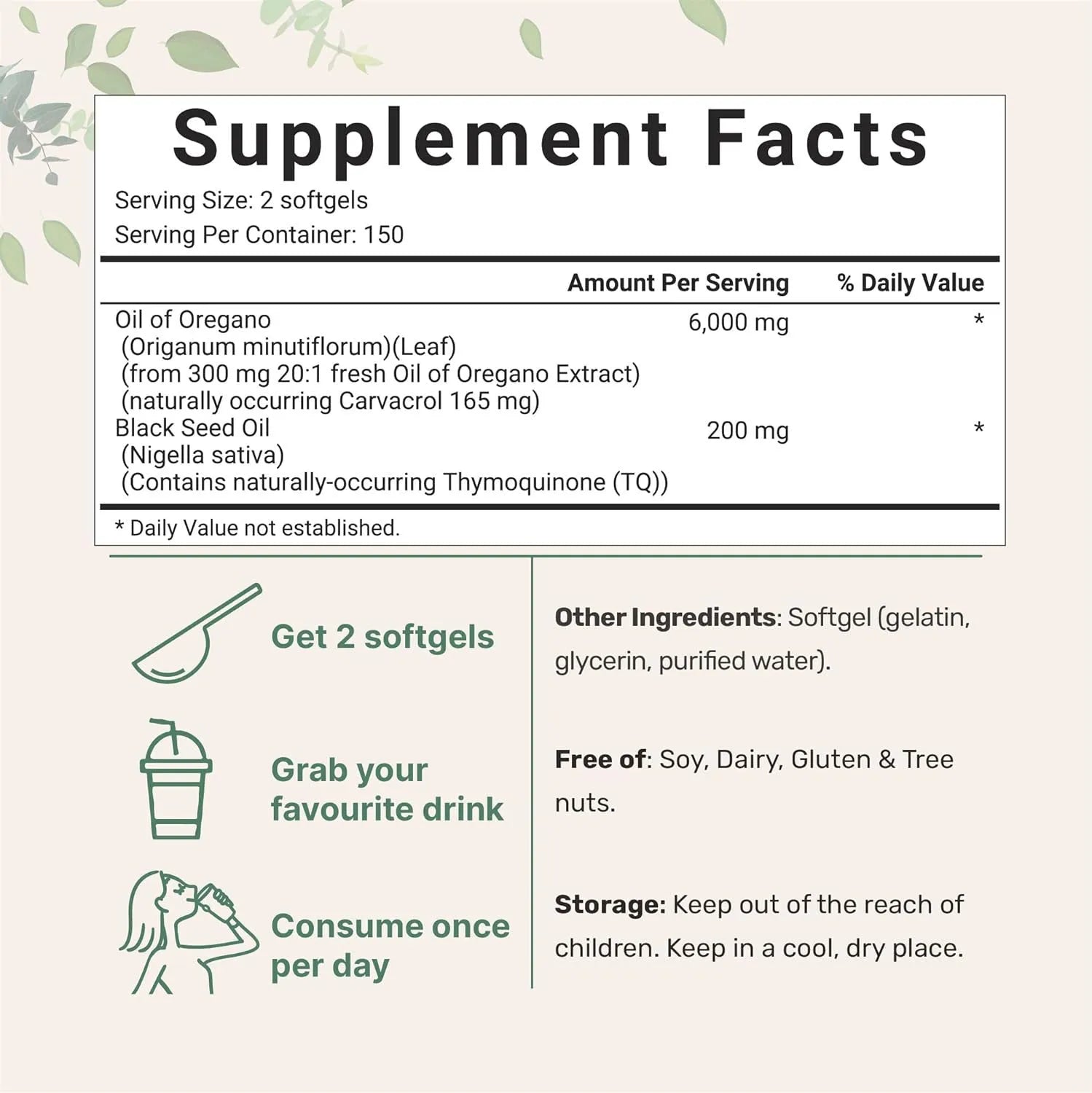 Butter Black Seed Oil Soft Capsules bottle showing 180 or 300 tablet options