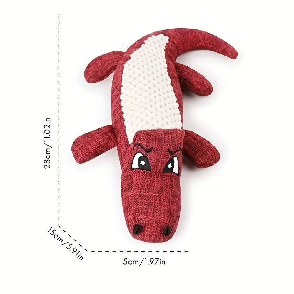 Blue pet plush chew toy with corn grid pattern and squeaker for cats and dogs