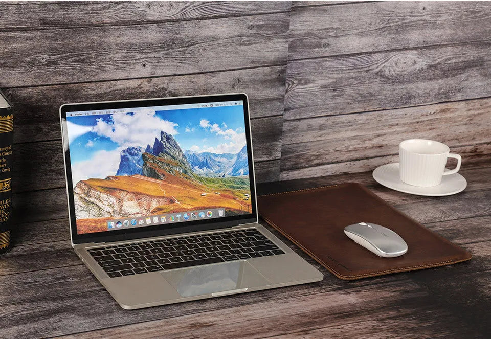 Brown crazy horse leather laptop bag for 13.3-inch MacBook Pro and MacBook Air, horizontal or vertical style