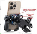 Black aluminum alloy motorcycle phone navigation bracket with shock absorber mount