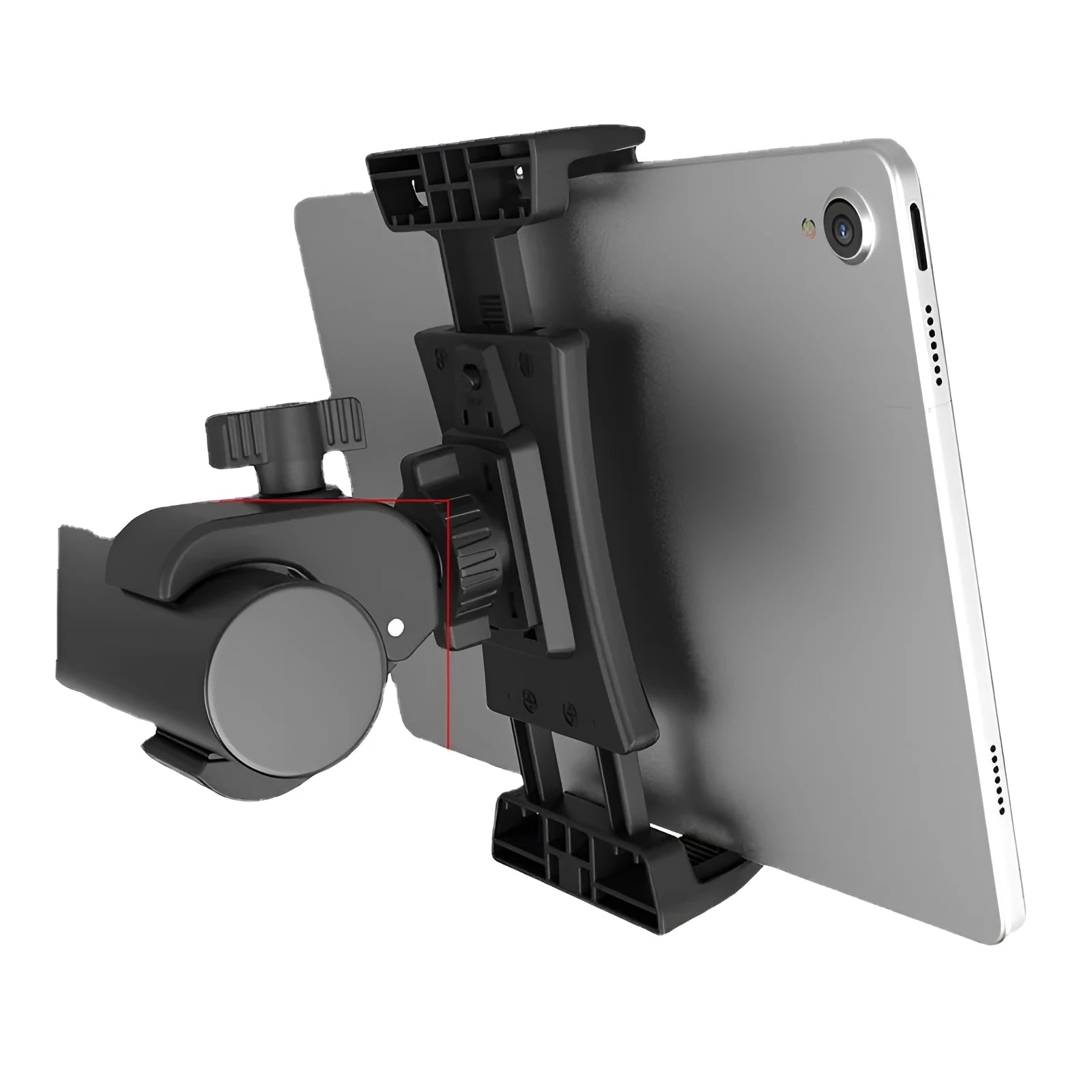 Black ABS plastic bicycle handlebar mount for smartphones and tablets