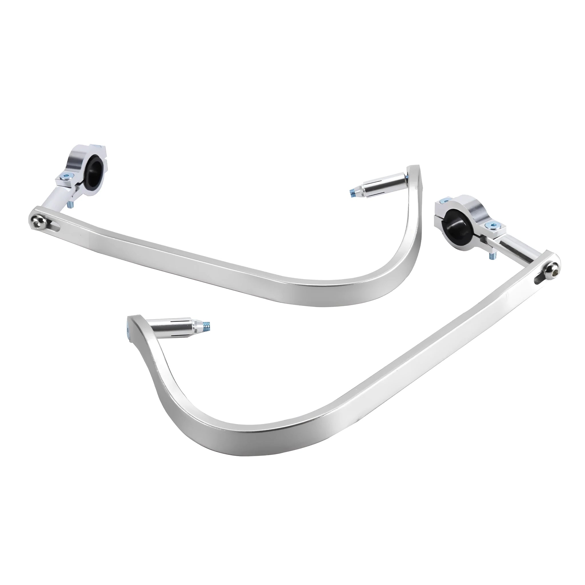 White aluminium alloy motorcycle hand guard anti-drop gauntlet side view
