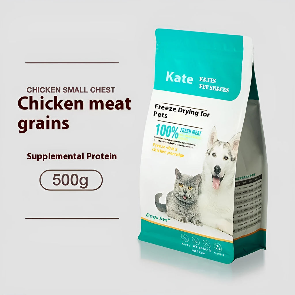 500g chicken freeze-dried cat treats in bag or barrel packaging options