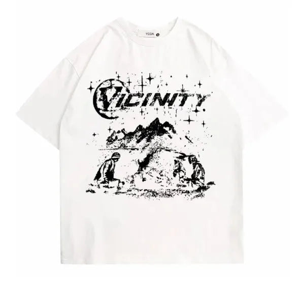 Men's hip hop graphic print t-shirt in retro design on polyester fabric