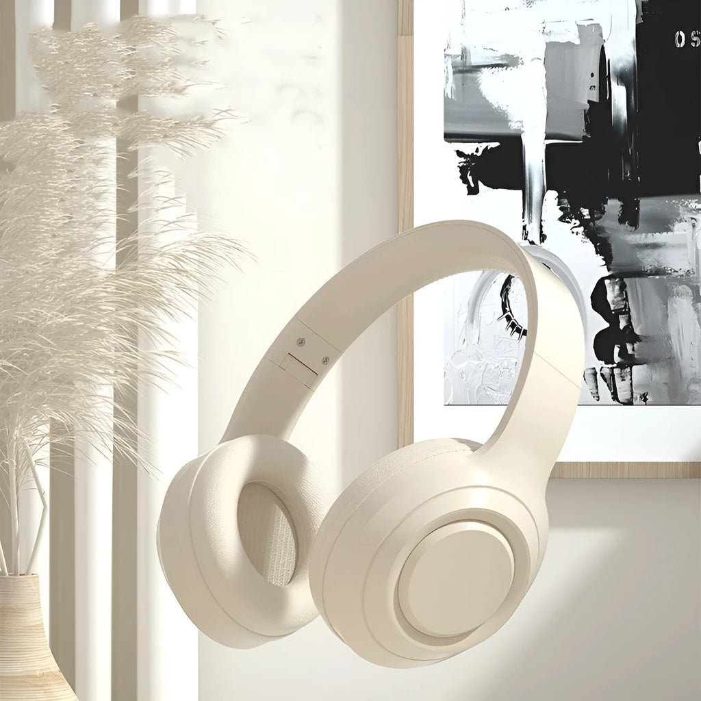 DR58 Bluetooth wireless headset with noise cancellation in black, white, or pink colour options