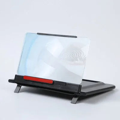 12-inch pull-out horizontal and vertical screen amplifier in black with Fresnel lens magnification