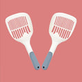 Large plastic cat litter shovel scoop with sieve holes for waste removal